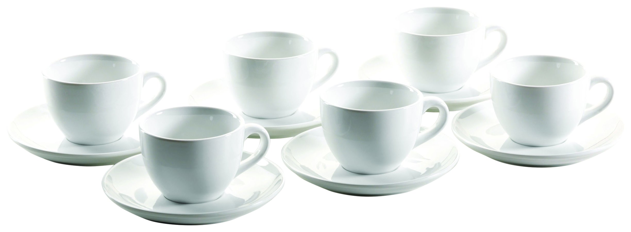 MÄSER, Colombia Series, Coffee Cup à 18 cl with Saucer à 15 cm, 12 Piece Porcelain Crockery Set for 6 People