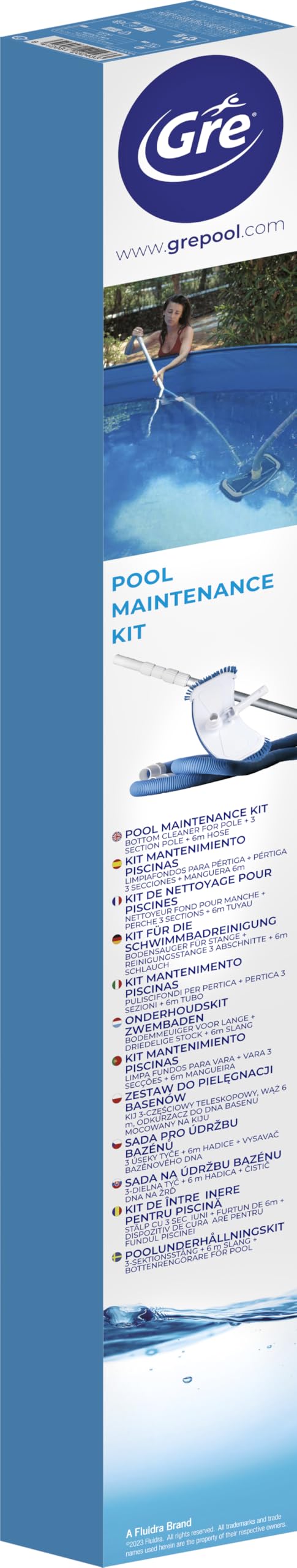 Gre AR2064 - Kit de nettoyage de piscine: Nettoyeur + Perche + Tuyau , 142 x 17 x 9.5 cm