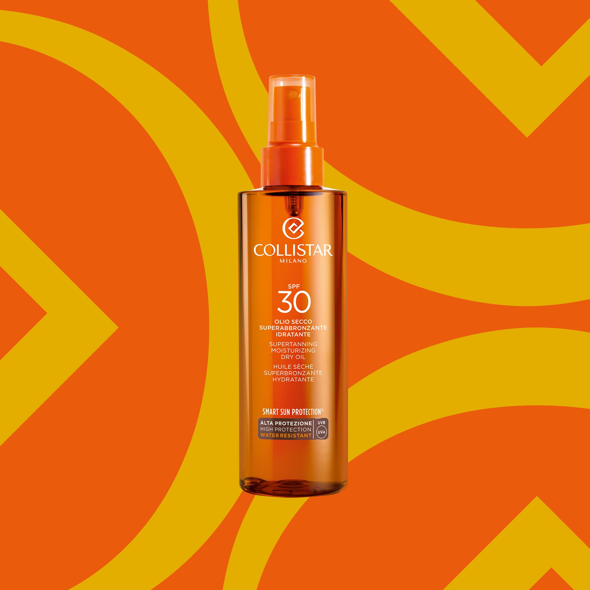 Collistar Olio Secco Superabbronzante Idratante, SPF 30, Intensifica l'Abbronzatura e Protegge dalla Salsedine, per Viso e Collo, Water Resistant, 200 ml