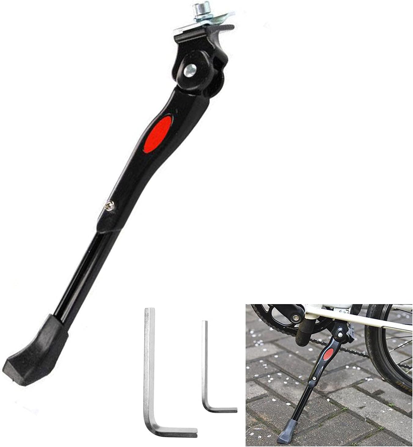Mehome Bike Kickstands Center Mount for 20-26 Inch Bicycles Adjustable Aluminum Alloy Kickstands for Mountain Bike Road Bicycles