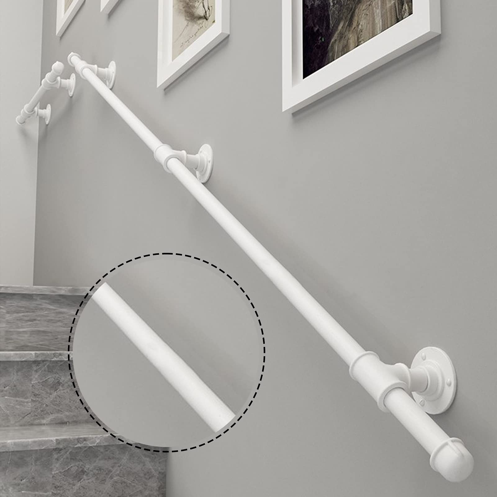 Corrimano Scale In Ferro Battuto - Ringhiera Interna/Esterna, Regolabile 30-300 Cm, Per Anziani E Disabili - Foto 2