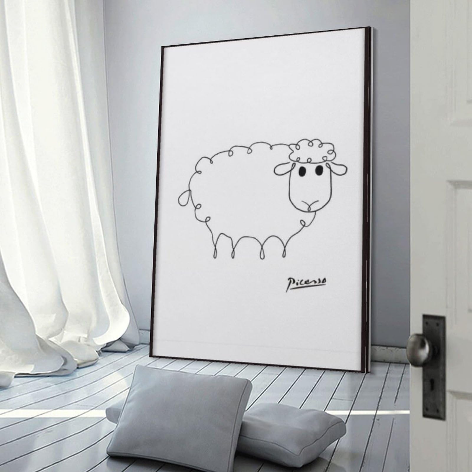 Amazon.co.jp: ピカソ 羊の絵 ポスター アートパネル キャンバス 壁