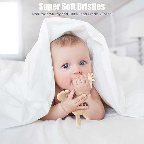 Miniatura 5 de SHARE&CARE - Mordedor para bebés a partir de 3 meses, silicona sin bisfenol A, diseño de jirafa, estuche para guardar, 2 juguetes de dentición para