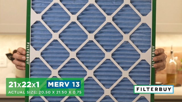 Image of Filterbuy 21x22x1 Air Filter MERV 13 Smoke & Allergy Defense (4-Pack) | Electrostatic Pleated HVAC AC Furnace Filters Replacement, Made in USA (Actual Size: 20.50 x 21.50 x 0.75)