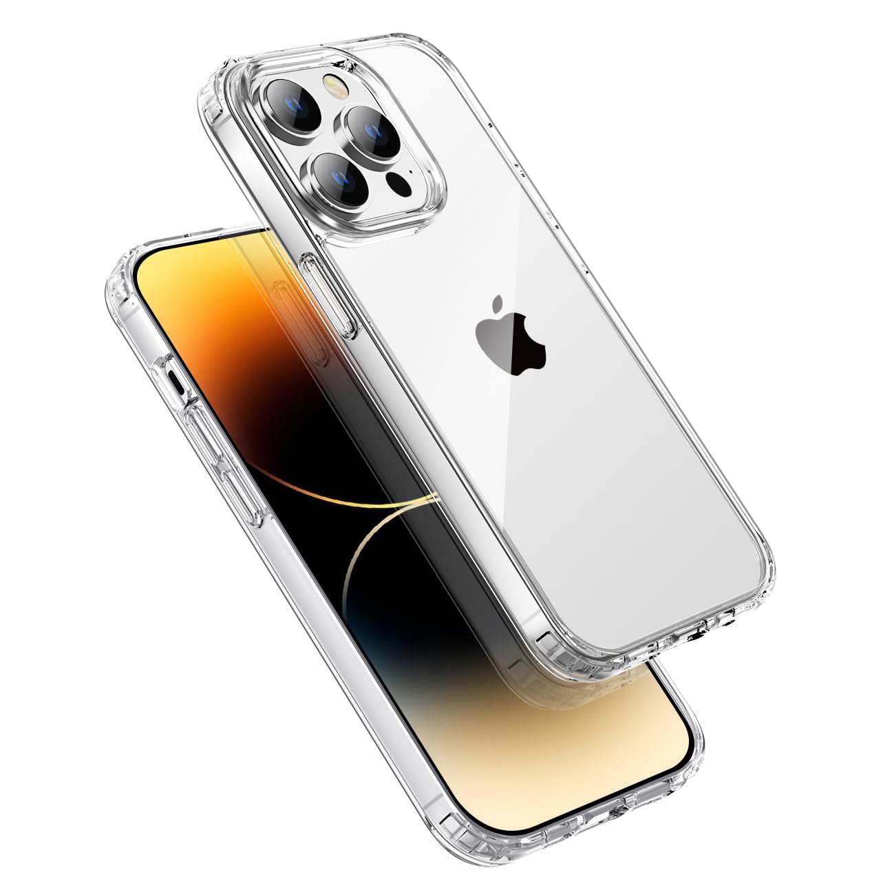tigratigro Cover per iPhone 14 Pro 6.1 Pollici, Anti Ingiallimento,Custodia con Assorbimento degli Urti e Anti-Graffio,Struttura Protettiva Antiscivolo, Classico Stile Cover Trasparente