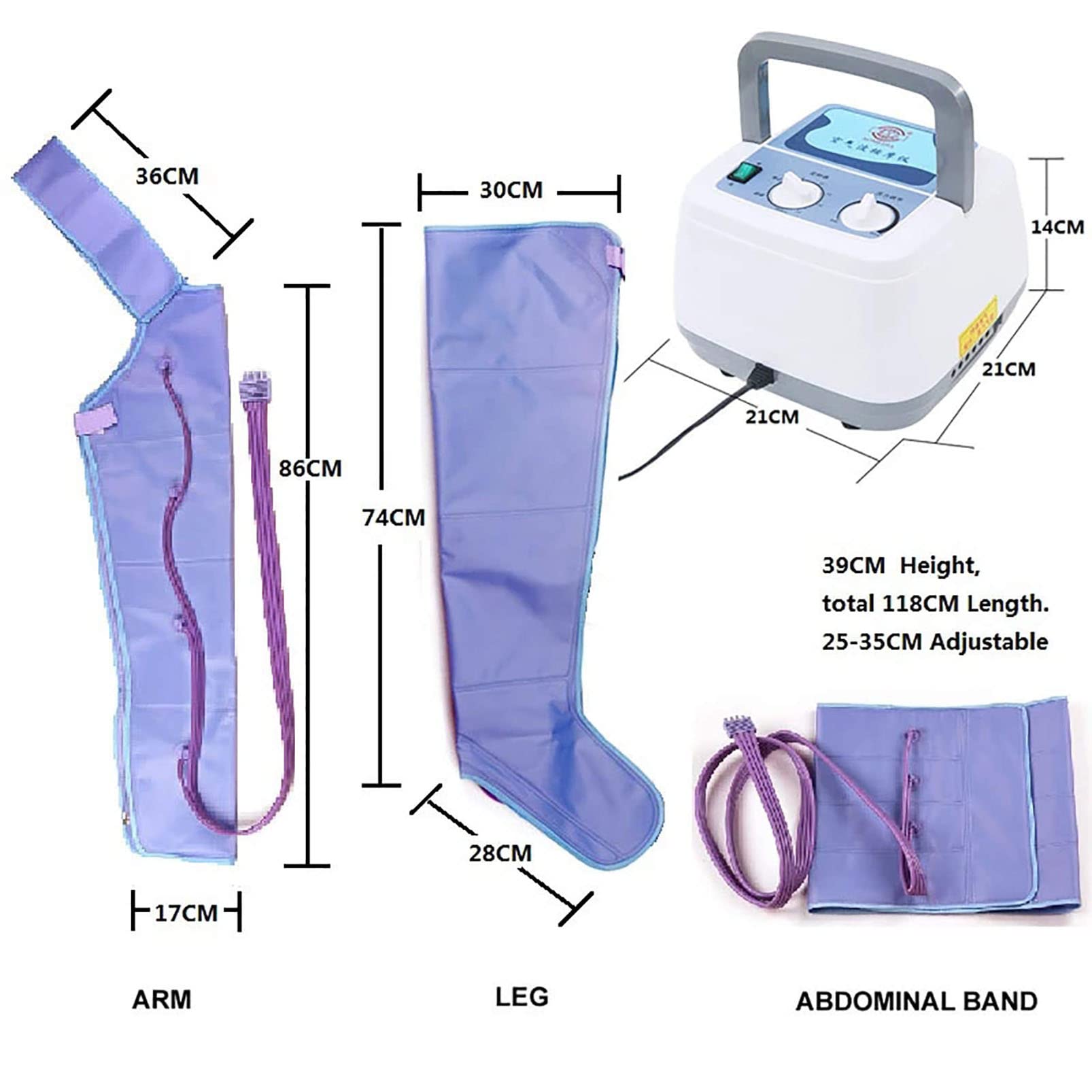 Masajeador eléctrico, dispositivo de masaje de compresión de aire con ondas de aire, masajeador de circulación con terapia de presión para cintura, brazo, piernas, alivio del dolor, promueve la circ