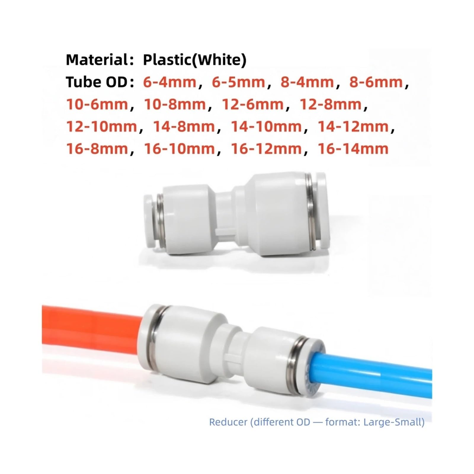 Raccordo pneumatico bianco PG4-PG16 tubo aria acqua innesto rapido | Connettore a pressione for fissaggio stabile di tubazioni for aria e liquidi(14-12mm PG 5PCS)