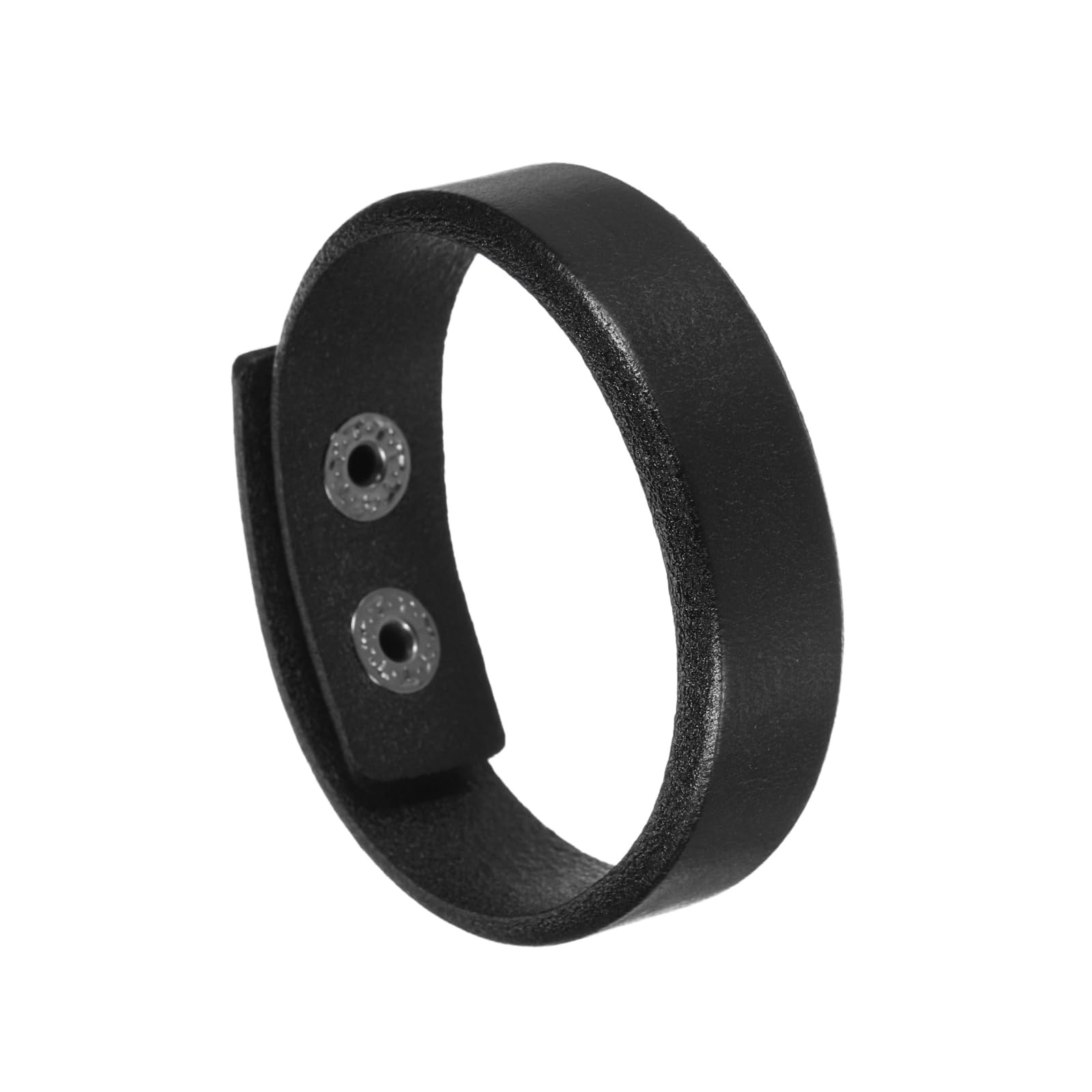 MECCANIXITY Plain Leather Bracelets Buckle Leather Snap Bracelets Adjustable Blank Wrist Cuffs DIY Craft Wristbands for Men Women Jewelry Making, Black