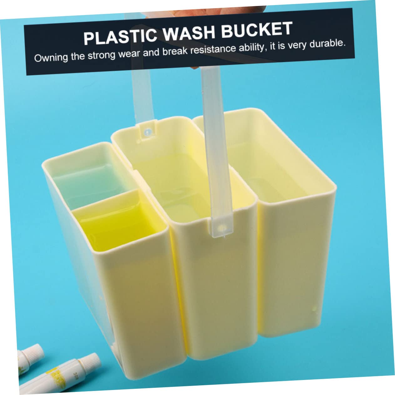 Beatifufu -in-one Paint Wash Bin Painters Bucket Artist Water Container Painting Brush Art Brush Washer Safe