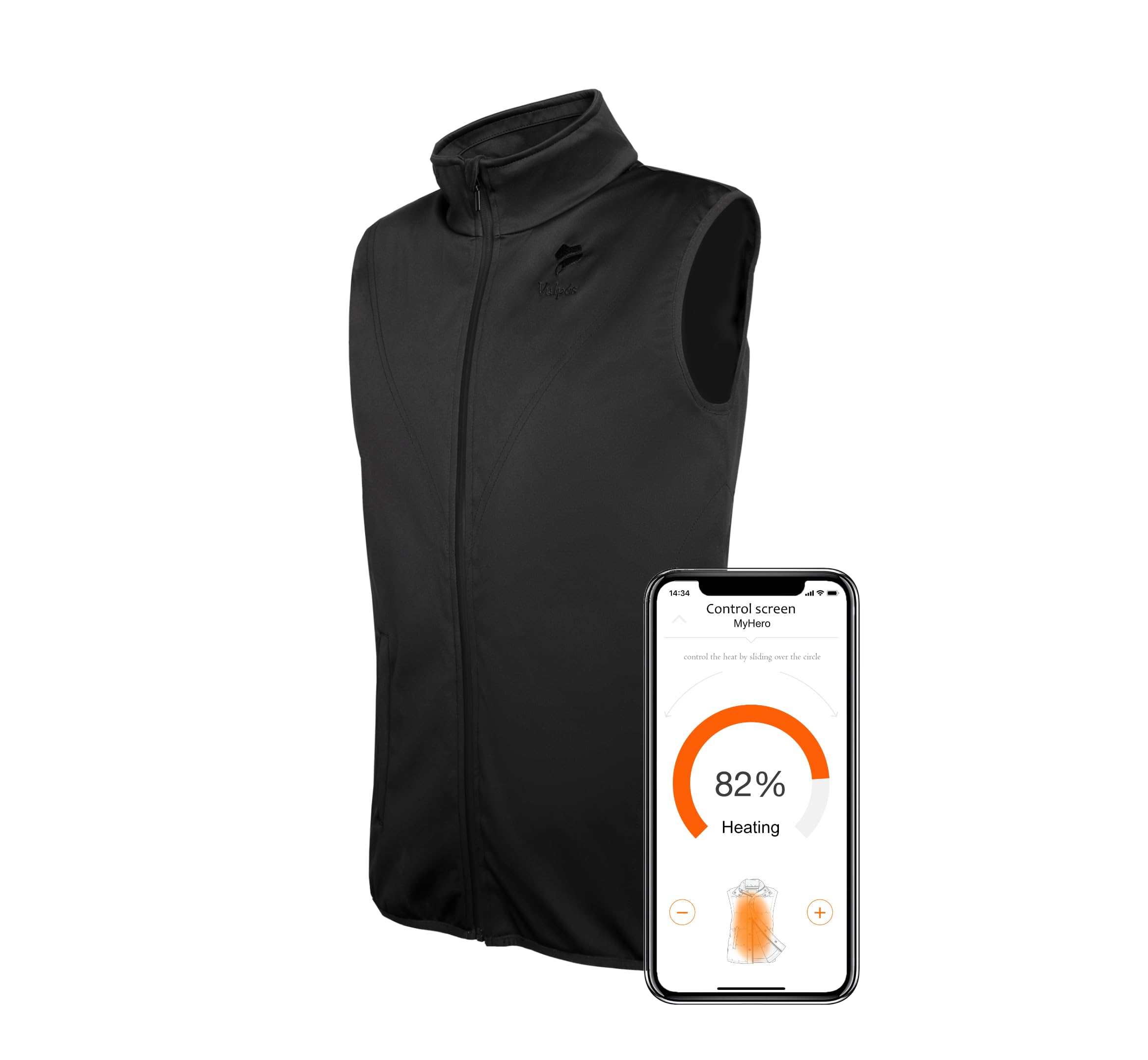 Vulpés Ganymed - intelligente beheizbare Unterziehweste | Steuerbar per Smartphone | Graphen Technologie | Designed und Entwickelt in Deutschland | Ohne PowerBank