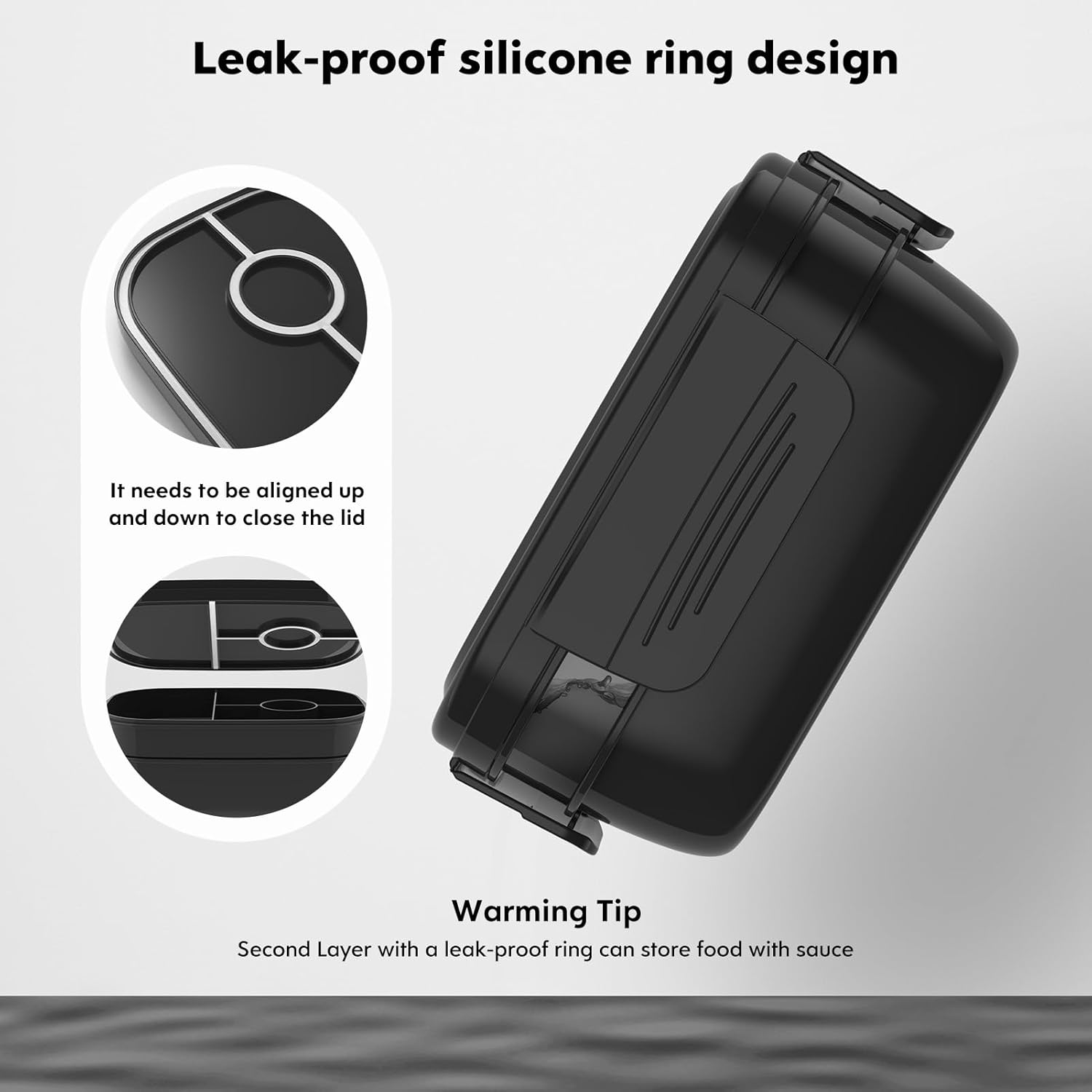 Bento Box Adult, Lunch Box Containers for Men Women with 8 Compartments, Lunch Containers with Utensils, 51 OZ/1900ML, Microwave & Dishwasher Safe - Image 3