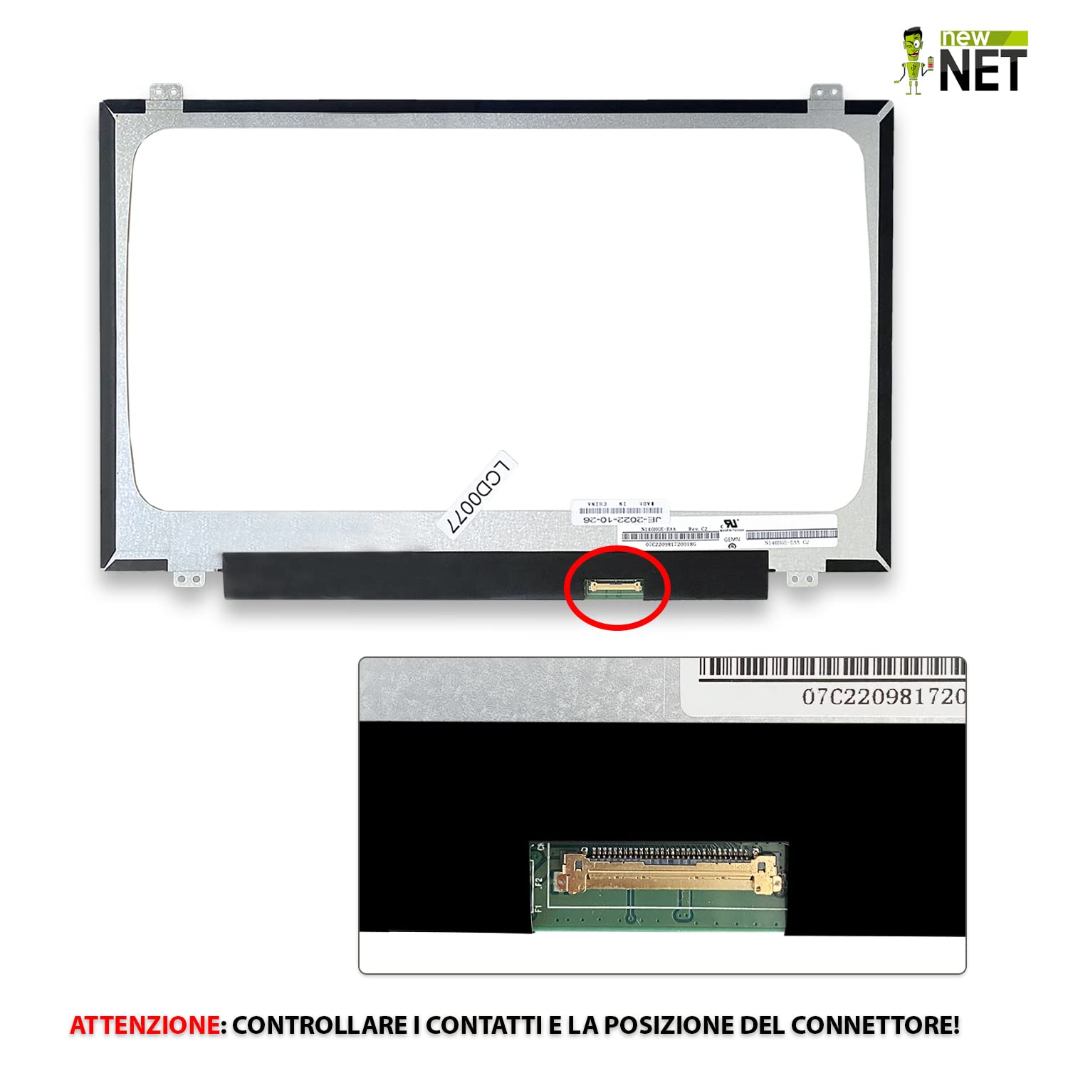 new net Pannello LCD Schermo Display Compatibile con HP EliteBook 1040 G3 745 G2 840 G1 840 G2 840 G3 840 G4 1040 G2 440 G4 1040XT G1 [ 14 Pollici - FHD - 1920x1080-30pin ]