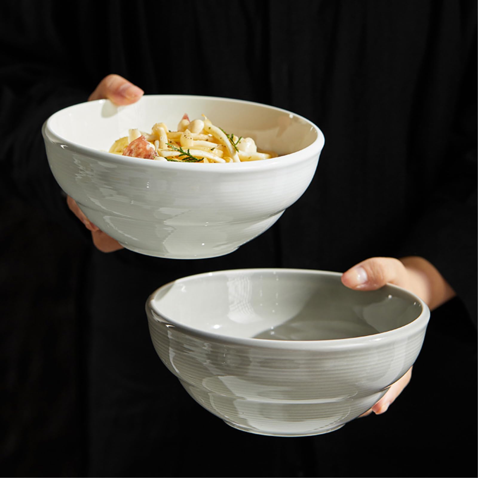 Ceramiczna retro tekstura miska do zupy japońska restauracja tonalna -20 cm miska do zupy - herbata brązowa