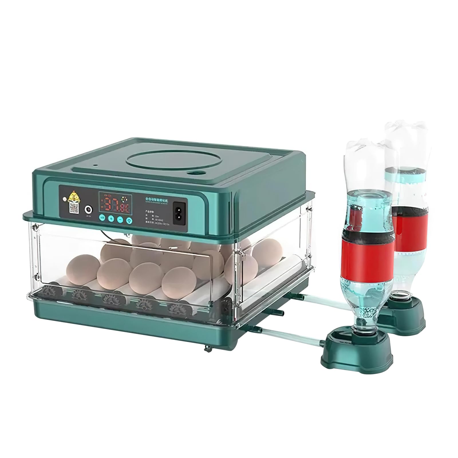 Incubatrice completamente automatica, 10/15/24/36 uova con rotazione automatica delle uova e umidificazione automatica, macchina da cova completamente automatica per uova di gallina, quaglia e uova di