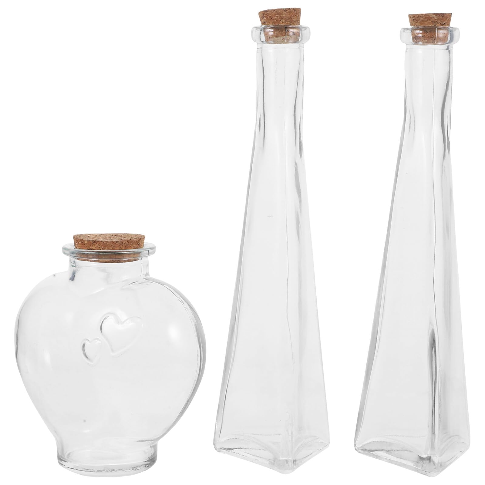 Bouteille en verre mariage pour cérémonie du sable et décoration de table romantique x3