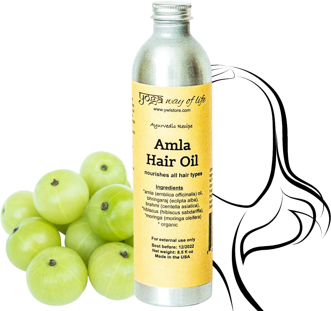 Amla Hair Oil - Organic Indian Gooseberry Herbal Oil | Nourishes Hair and Scalp | Ayurvedic Recipe | 8.5 FL OZ