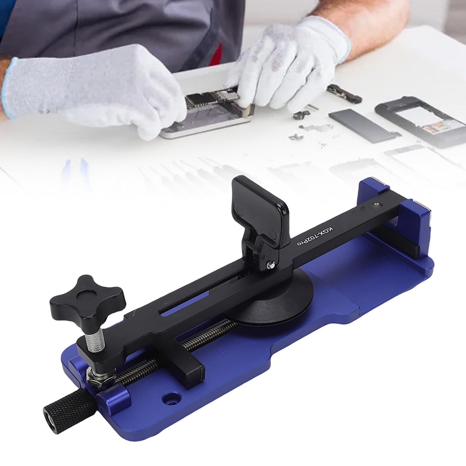 Yosoo Health Gear Separatore Schermo Telefono, Apri Schermo Telefono in Lega di Alluminio con Ventosa, Morsetto Regolabile da 17 Cm, Display LCD Senza Calore e Strumento di Rimozione Copertura