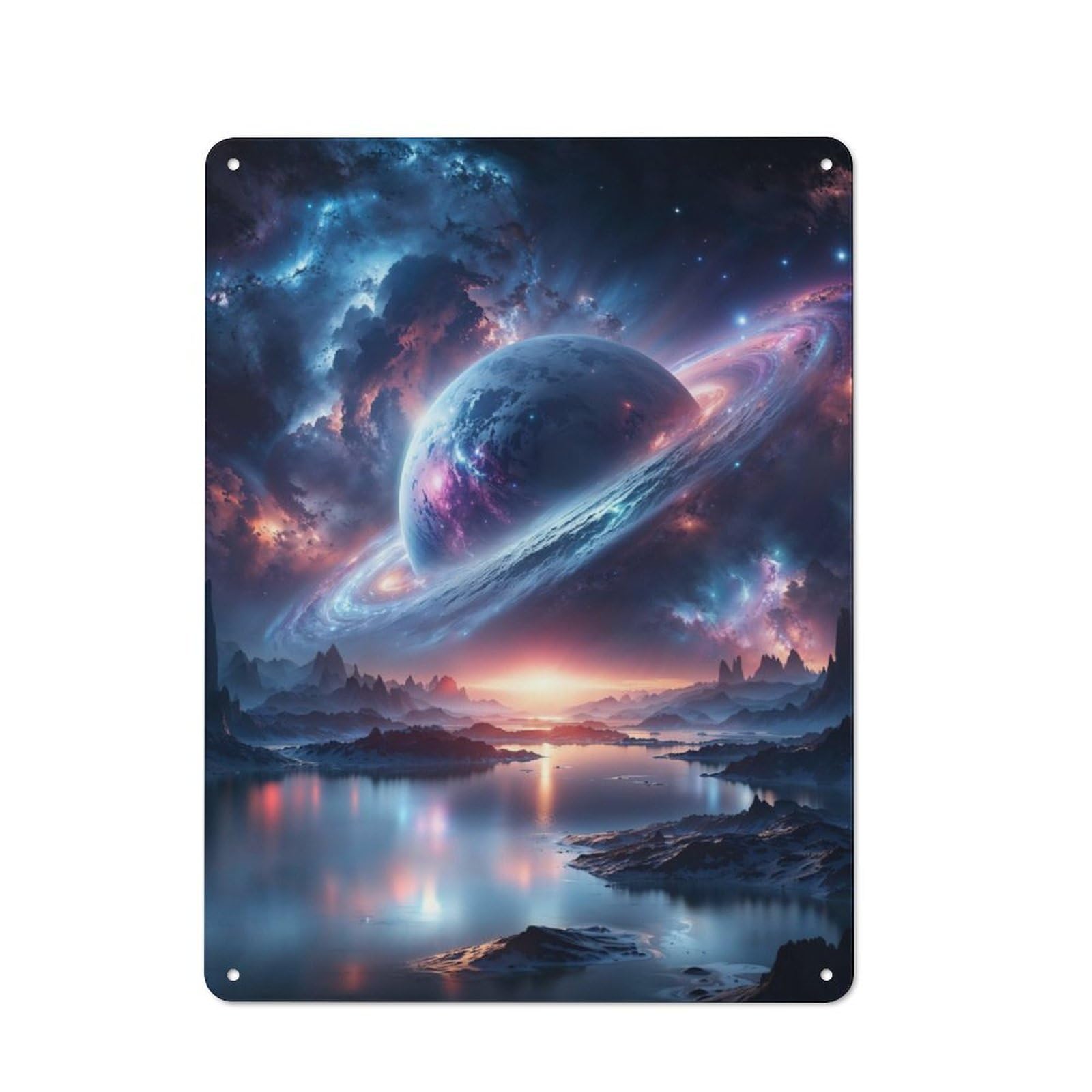Junmoney Interstellar Dreamscape Printed Metal Sign 40X30cm For Home Bar Wall, With Clear Vintage Wall Decor Character