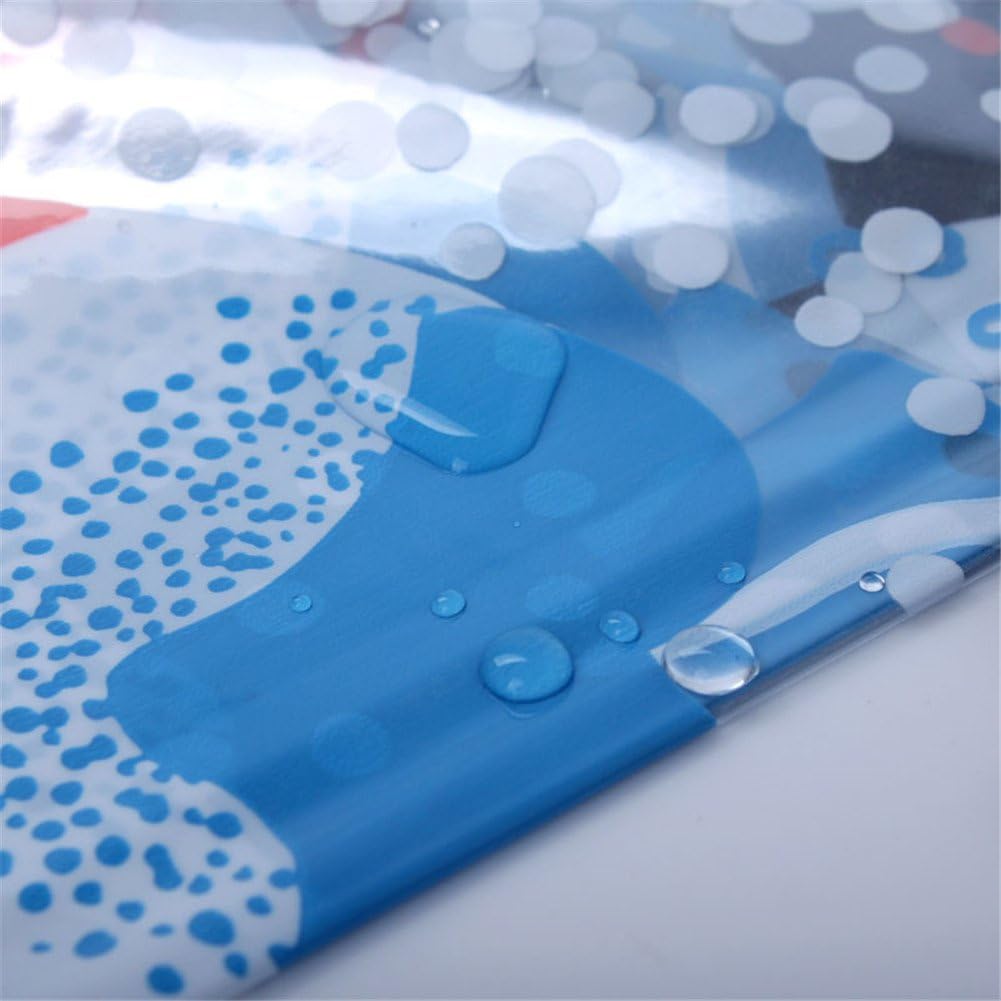 72x78Inch Waterproof Transparent PVC Shower Curtains with 12 Hooks,Colorful Printing Underwater World Tropical Fish Bathroom Shower Curtains,Bath Screens