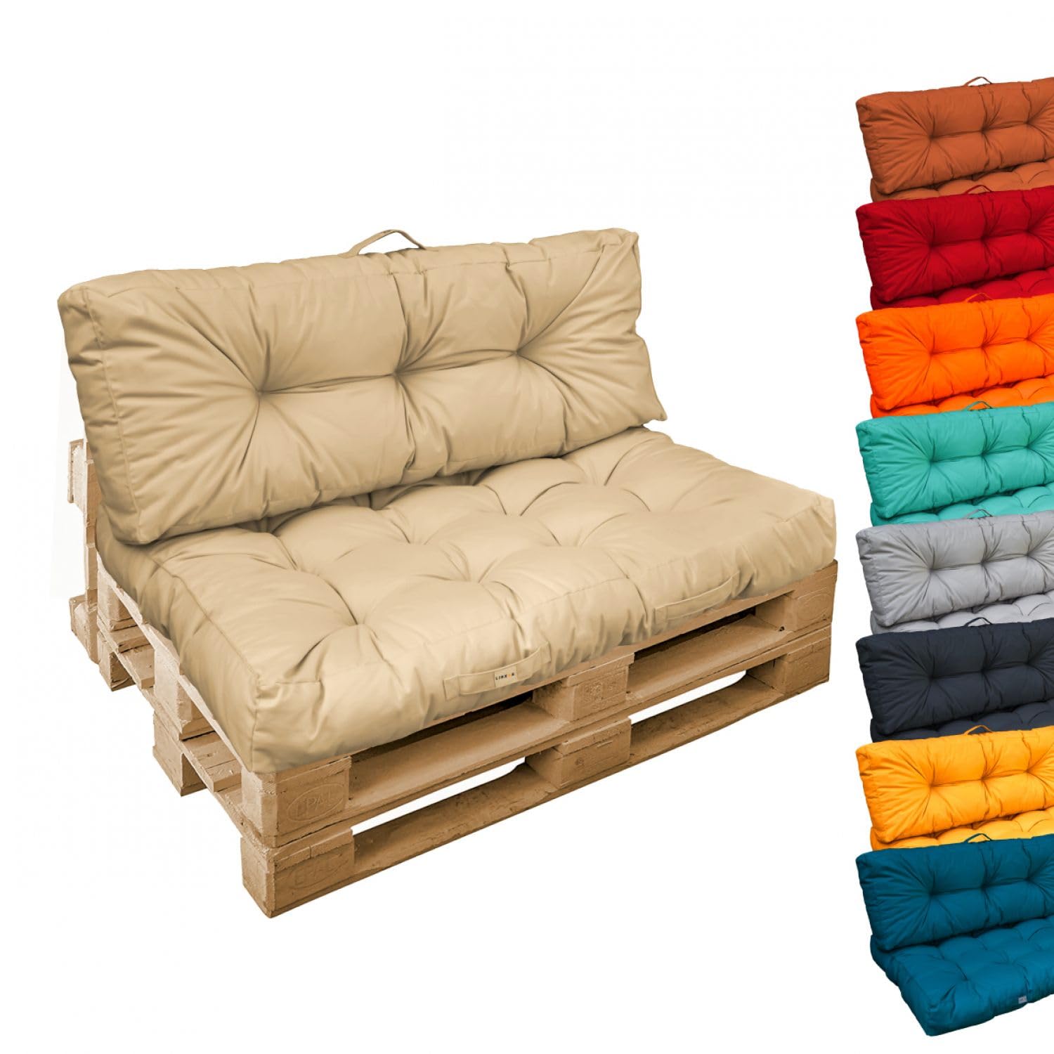 Linxor - Kit de Coussins pour Palette capitonnés - Plusieurs Coloris