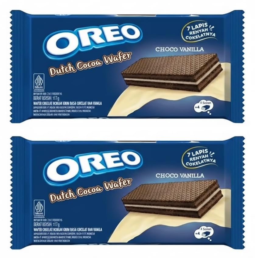Oreo Dutch Cocoa Wafer, Features Layers Of Crispy, Dark Dutch Cocoa Wafers Combined With a Sweet, Creamy Vanilla Filling Each 117g X Pack Of 2 (Product Of Vietnam) By DECADENT-image-44