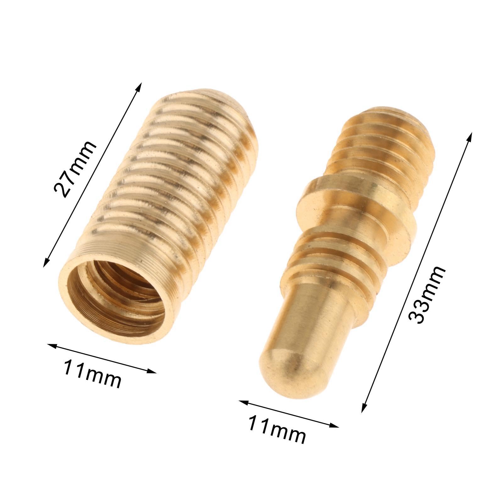rockible Pool Cue Joint Screw Hardware Extension Rod Screws, Pool Cue Attachment Part, Billiard Cue Screw for Billiards Players, 11mmx33mm 11mmx27mm