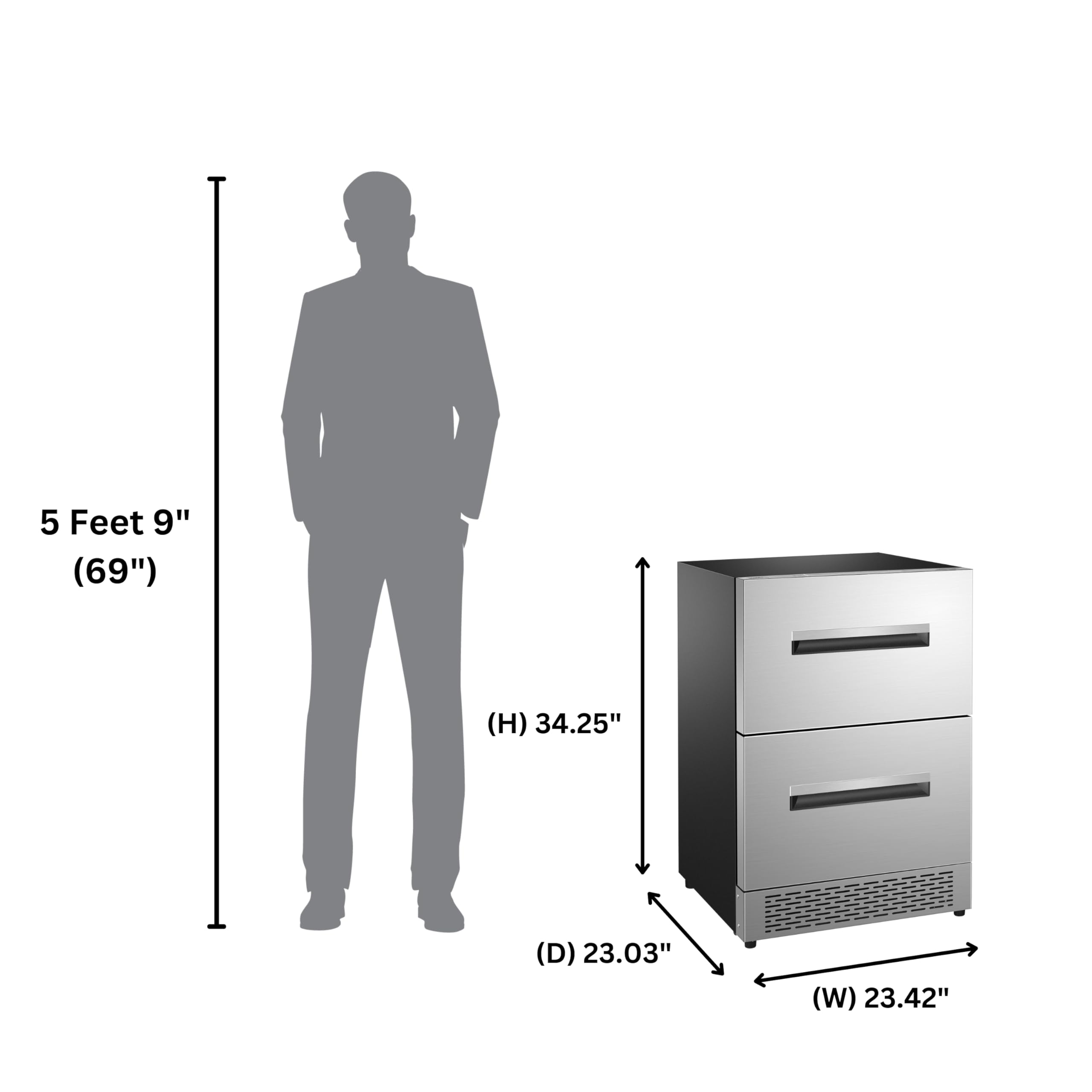 Equator 24-Inch 5.3 Cf Built In/Freestanding Weather Proof Dual Zone Convertible Double Drawer Refrigerator For Indoor/Outdoor And Commercial Use on Fridge.com - View 3