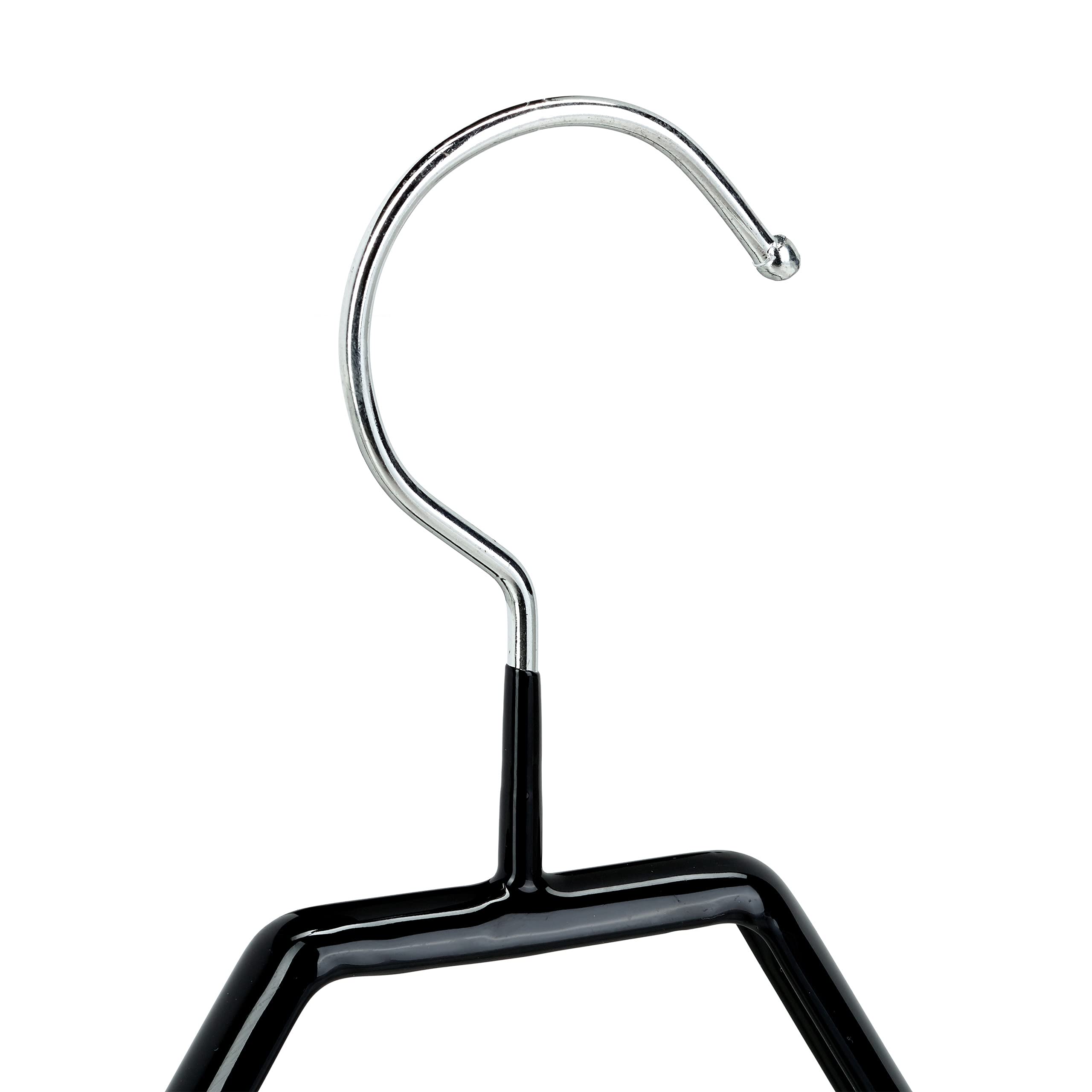 Relaxdays Grucce con Pinze, Set da 100, Stampelle Completi, Gommate in Metallo, Antiscivolo, Salvaspazio, 42 cm, Nero