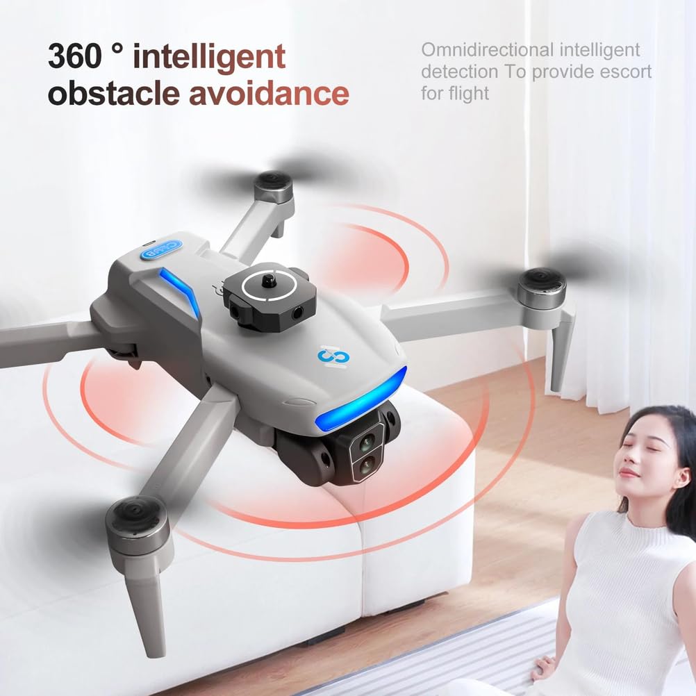 Gris,Triple Battery,dron s181 con GPS, 5g, Profesional, 8k HD, fotografía aérea, cámara Dual, omnidireccional, para Evitar obstáculos, Juguete RC