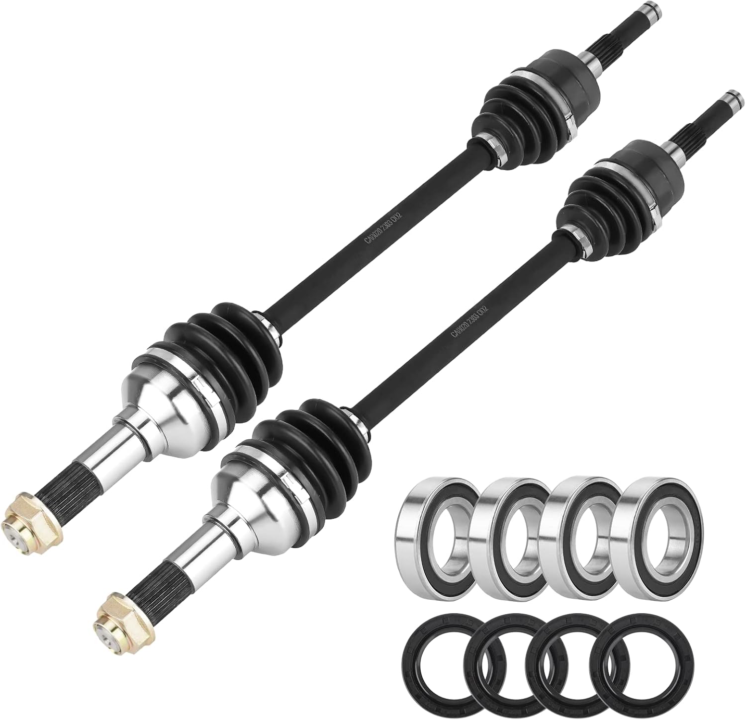 Front Left & Right CV Axle Shaft with Wheel Bearing for Yamaha Rhino 450 660 2006 2007 2008 2009 5KM-2510J-20-00, 5KM-2510J-30-00, 5UG-F510F-20-00 1 pair - front