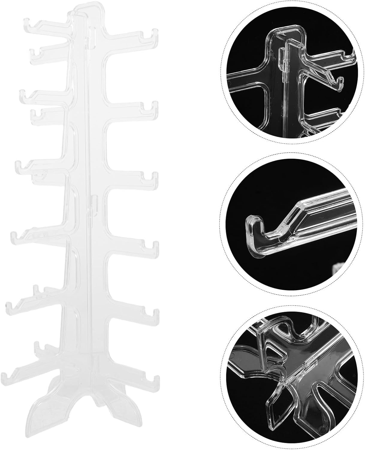 TIDTALEO 3pcs Sunglass Holder : 6-slot Eyeglass Frame Stand | Elegant Design, Space-efficient Adjustable Display Rack for Personal or Retail Use