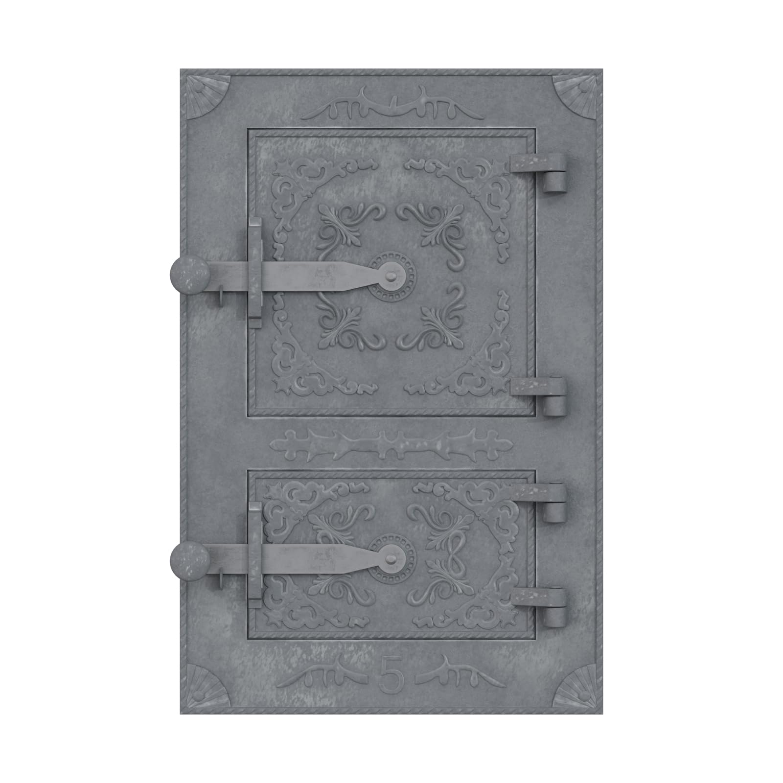 QLS Ofentür Backofentür Pizzaofentür aus Gusseisen Holzofentür Tür 44,5 x 29 cm