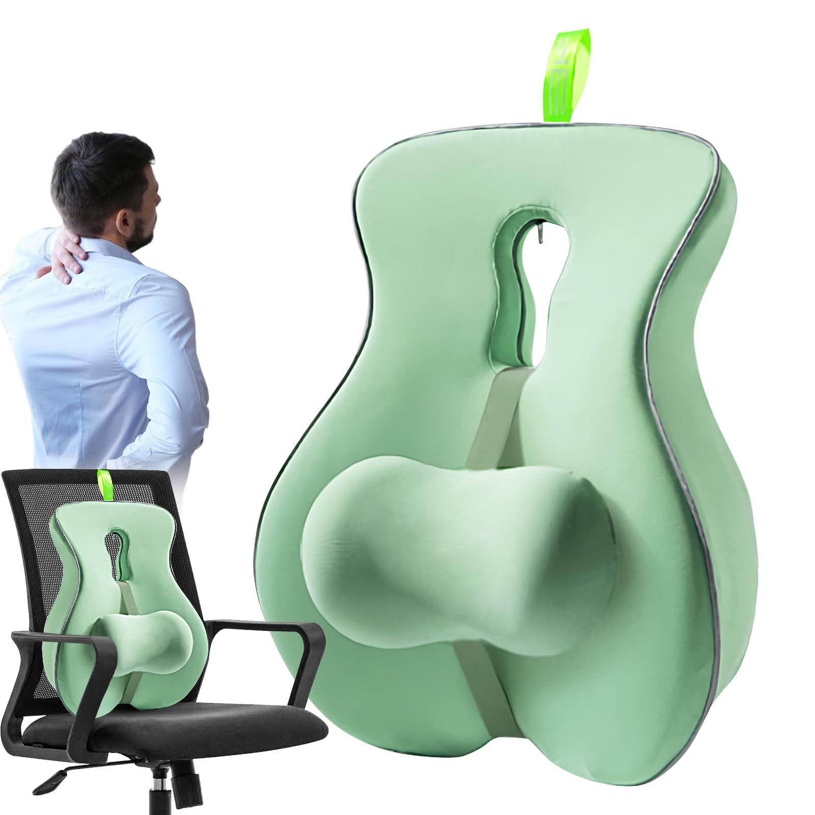 Almohada de Soporte Lumbar Almohadilla de espalda baja, respaldo asiento | Cojín Ergonómico de Soporte de Silla para hogar, viaje, cama, sofá, conducción, sentarse, lectura, adultos, personas