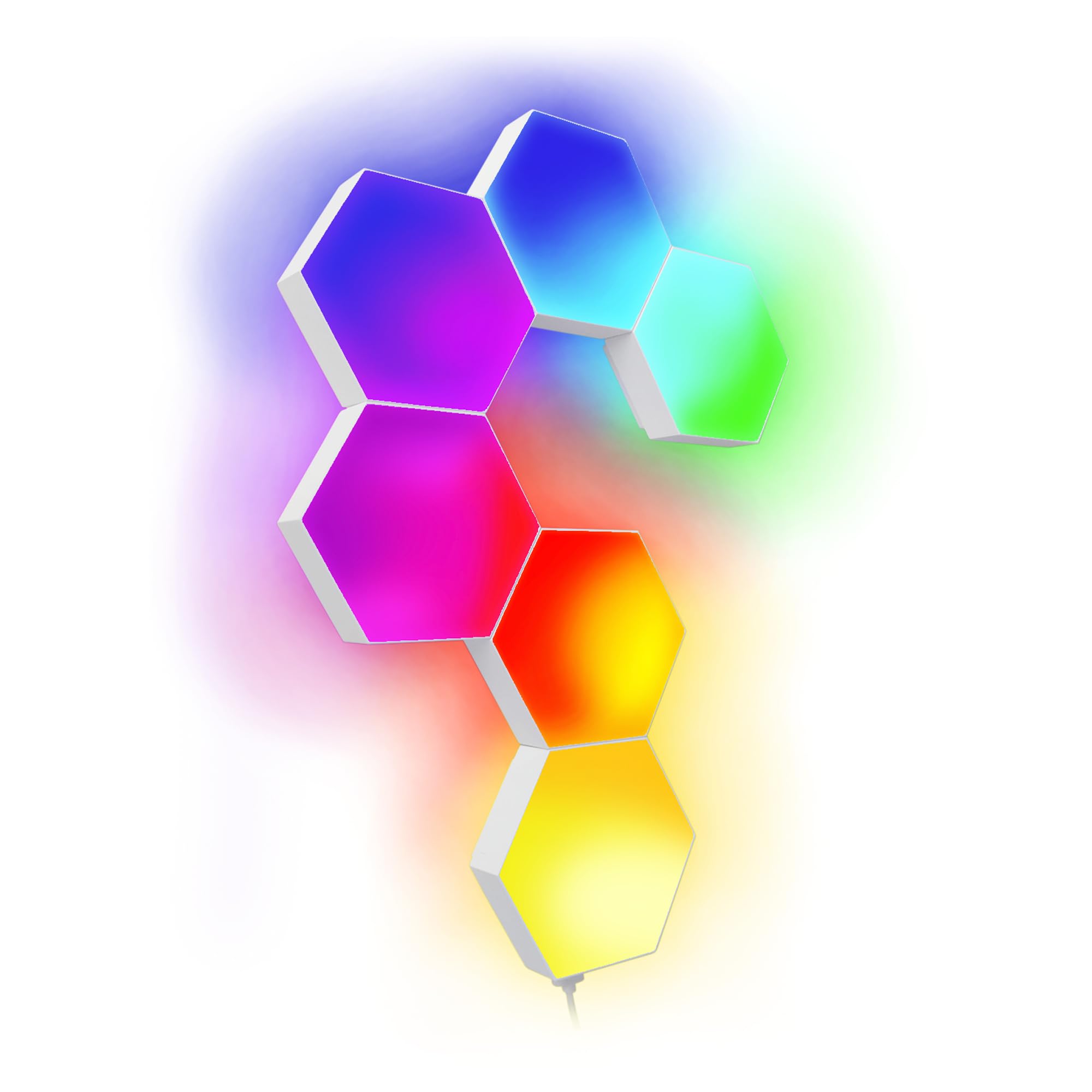 Numskull 6-Piece LED Hexagon Gaming Light Panels, Colour Changing Ambient Lighting via Touch
