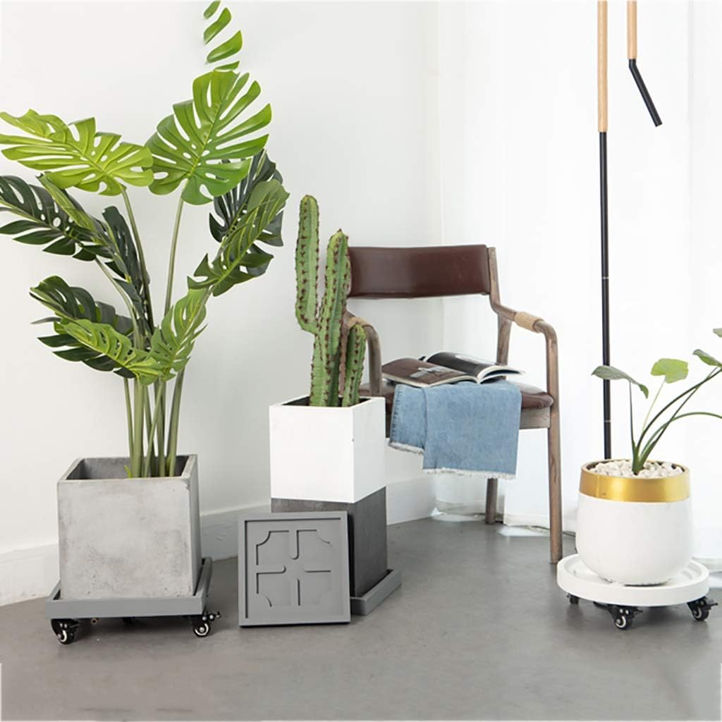 Plant Stand Caddy Saucer Tray Flower Pot Rack On Rollers Dolly Trolley Saucer Tray Pallet with Wheels,Planter Trayer for Indoor Outdoor/Gray/24Cm Grey-36Cm