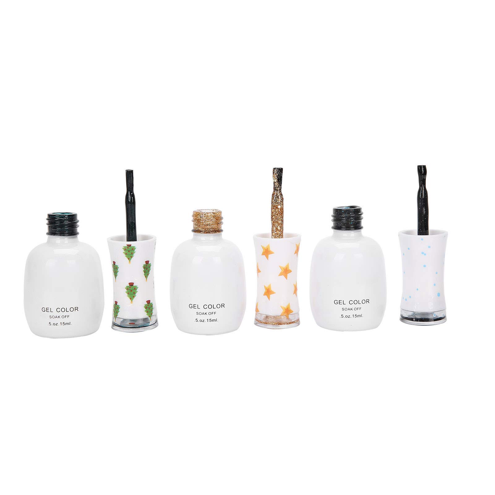 Set di Smalti Gel UV per Unghie, Kit per Manicure Soak Off con | Ingredienti Non Tossici, Sicuro per le Unghie Naturali, Finitura Glitterata Olografica, Flacone 15 Ml, Confezione Regalo,