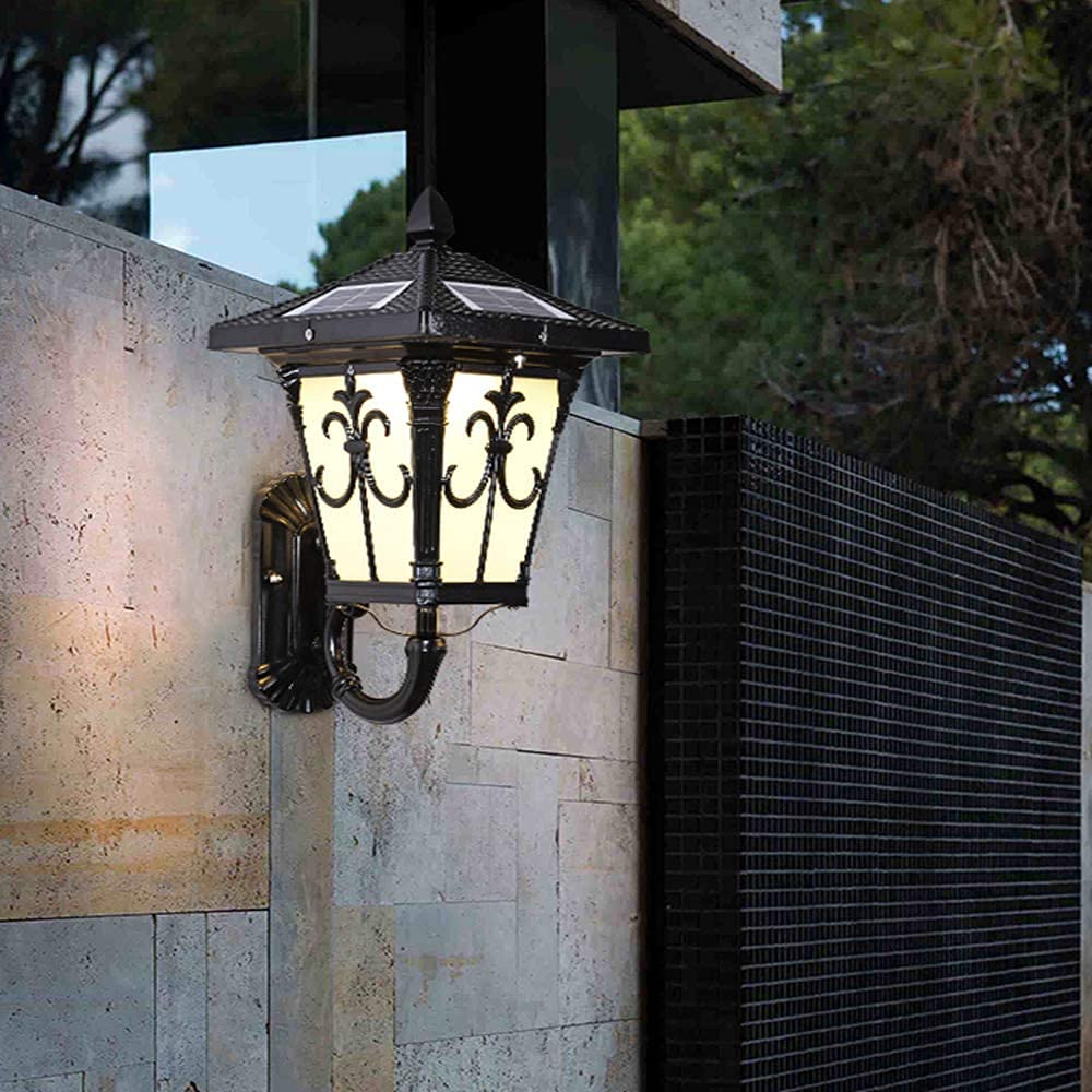 IUokLU Wall Sconce Wall Light Fixture European E27 IP65 Waterproof Cast Aluminum Wall Lamp Glass Shade Outdoor Decoration Corridor Lamp Basement Staircase Garden Wall Light Residential Ar(Black)