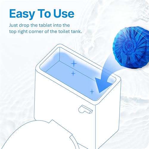 Miniatura 4 de Limpiadores desechables para inodoro (10 tabletas), eliminador de olores, aroma fresco, limpiador multiusos para inodoros residenciales y