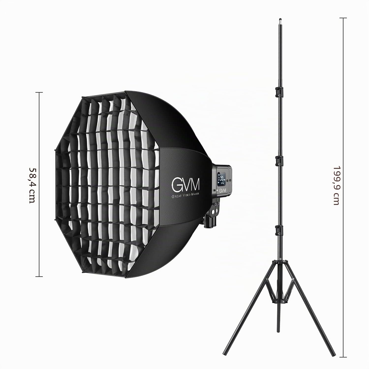 GVM 80W luce video con softbox, Controllo app 2700K-7500K LED Studio luce permanente per la fotografia, Bi-Color luce fotografica con 8 effetti di luce per video YouTube Studio live Streaming, CRI97