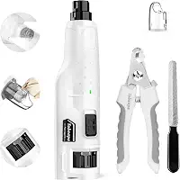 Tobeape Lixador de Unhas para Cães e Gatos, 6 Velocidades Silencioso Recarregável com Copo de Pó e 2 Luzes LED, Kit Profissional com Cortador e Lima para Pets Grandes e Pequenos