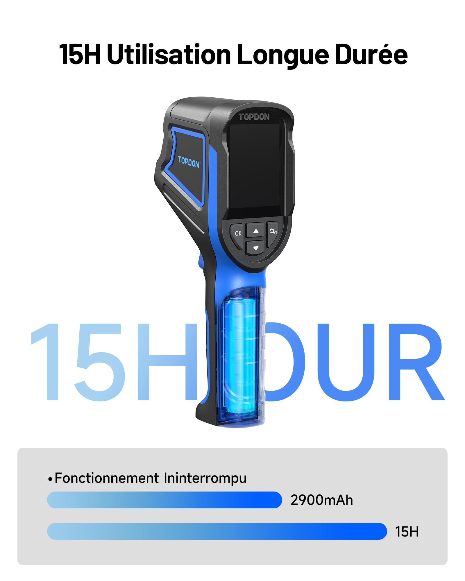 TOPDON TC004 Mini Camera Thermique Infrarouge, 240x240 IR Résolution Camera Infrarouge, 15 Heures d'Autonomie, -20°C à 450°C, 25Hz Taux de Rafraîchissement, Alertes de Température Haute/Basse
