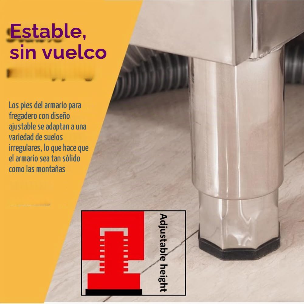 Kit De Fregadero Independiente Para Cocina Exterior Con Mueble, Fregadero Comercial De Acero Inoxidable De Un Seno Con Patas Ajustables Para Exteriores, Fregaderos De Lavandería Para Garajes