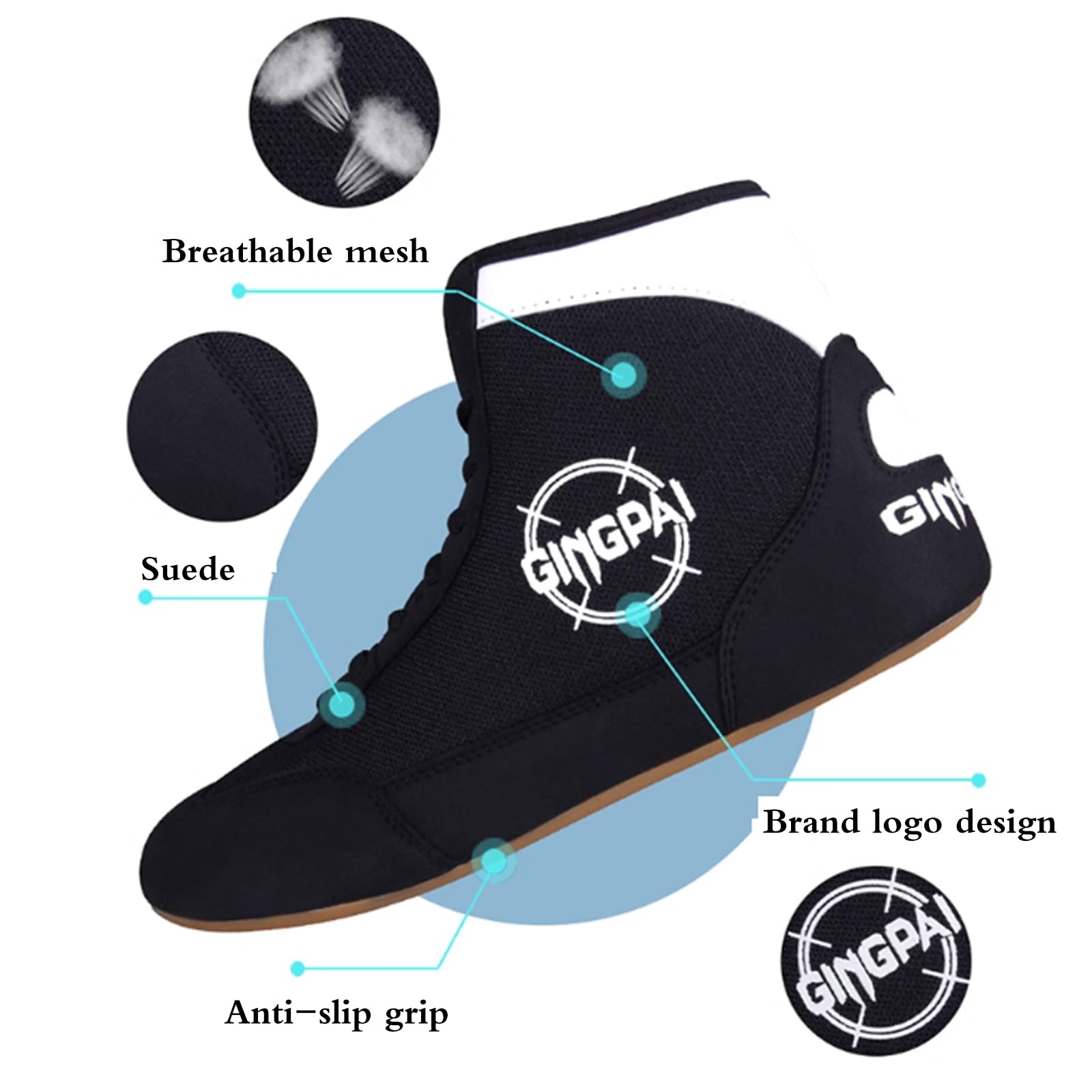 Zapatillas De Deporte De Boxeo,Mujeres Luchan Zapatos,Zapatos De Boxeo Juveniles,Zapatos De Lucha De NiñOs,Respirable Antideslizante,Ligero Antideslizante,Para Boxeo,Deportivo,Kung Fu,Taichi