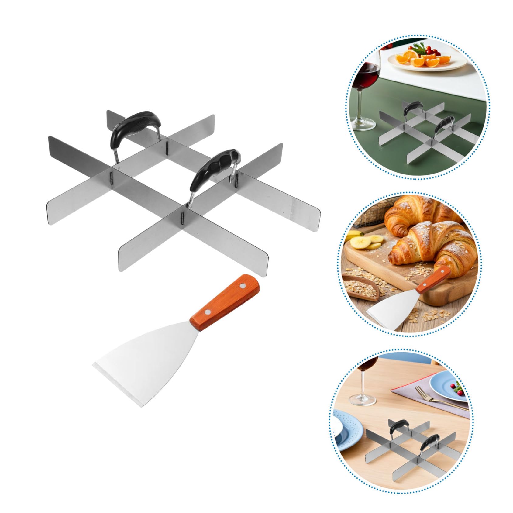 Divisor de Pastel de Acero Inoxidable con Pala Marcador de Porciones Uniforme para Tartas Brownies Pizza y Postres Herramienta Versátil para Repostería Cocina y Celebraciones