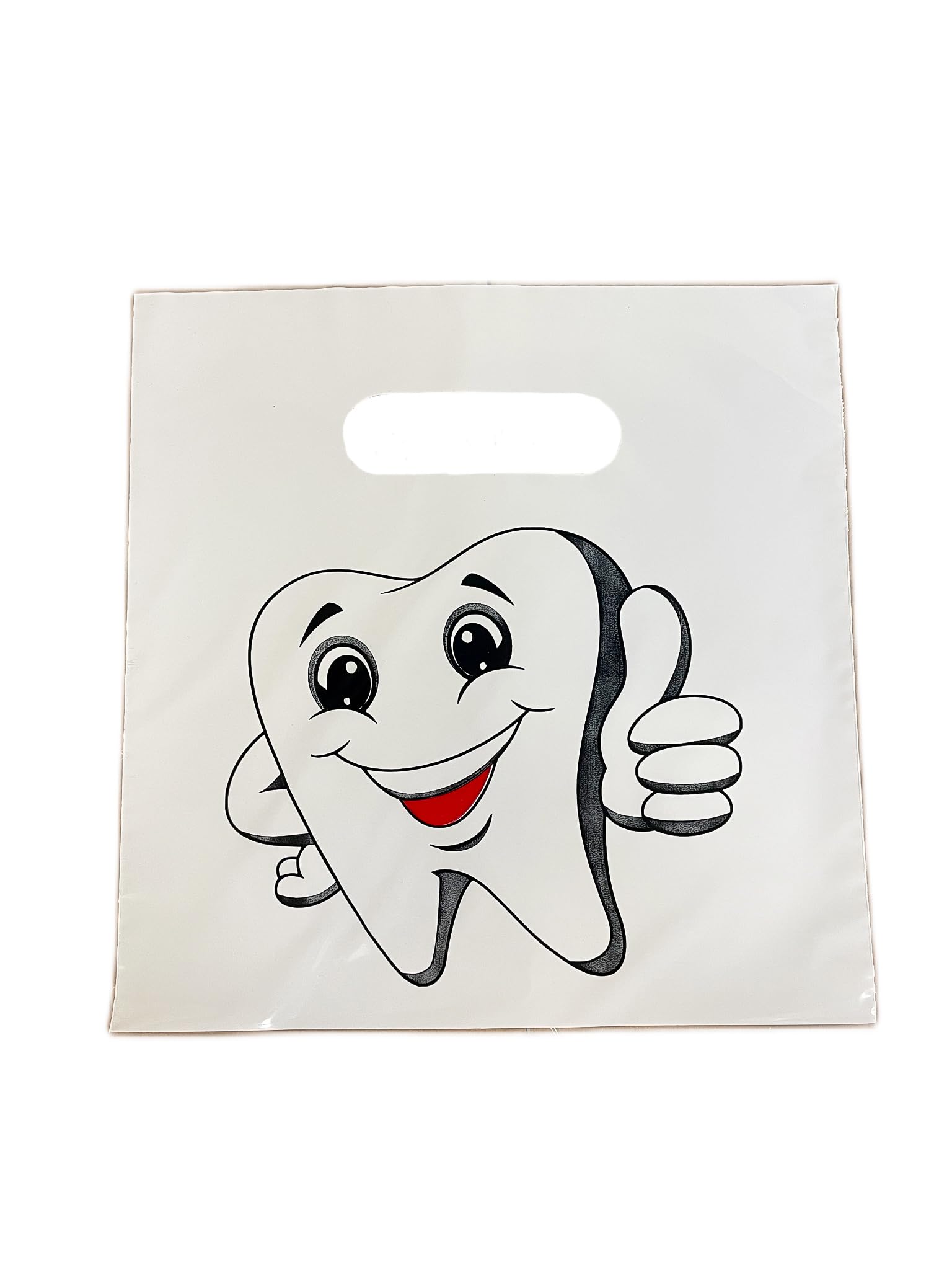 Generic Dental Patient Giveaway Bag Thumbs UP, 9X9 2 MIL DIE Cut Tooth (100 Bags)