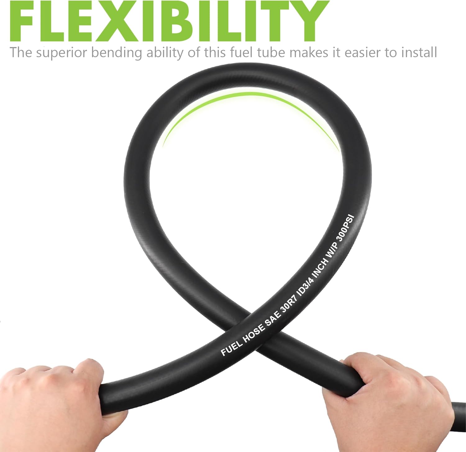 Jeemiter 3/4 Inch ID Fuel Hose 10FT - Extra High Flow Large Bore Hose SAE 30R7 Kit - with 10 Clamps for High HP Diesel, Racing Fuel, Industrial Applications