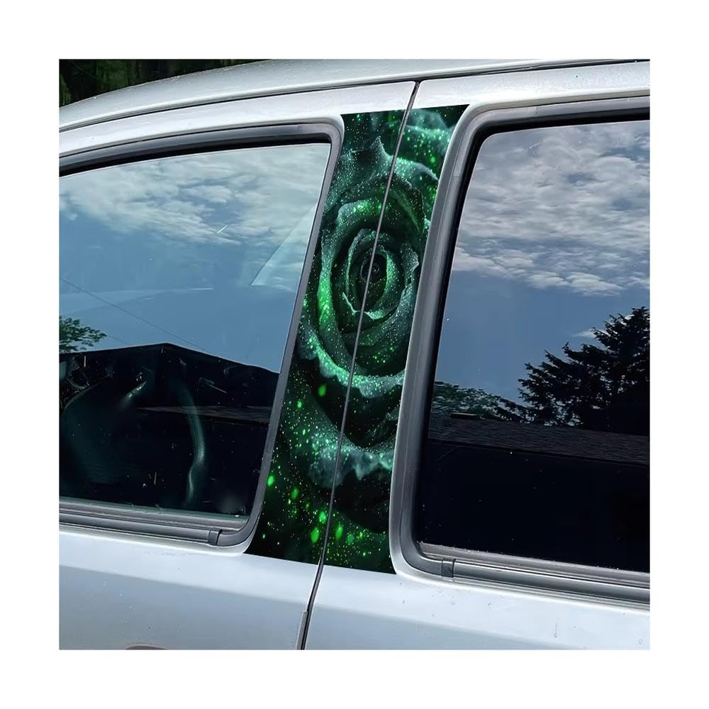 Bertdcx One Color Door Pillar Window Trim Anti Scratch Sticker Glowing Rose Glossy Protective Polyethylene Film Auto Parts