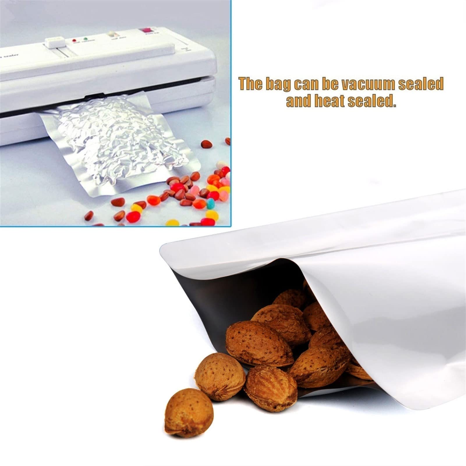 Sacs sous Vide for Aliments, Lot de 100 sachets Conservation des, Sacs Mylar for secs, Cuisson à la Vapeur et Stockage Long Terme, Plats thermoscellables(80 * 120cm)
