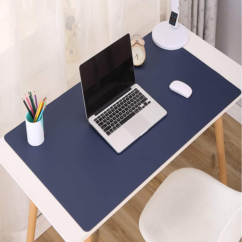 Cuoio Sottomano Da Ufficio,Multifunzionale Ufficio Sottomano Da Ufficio Portatile Tappetino Da Scrittoio Impermeabile Tappetino Da Scrivania Tappetino Mouse Esteso Tappetino Mouse-Blu. 90x40cm(35x16in