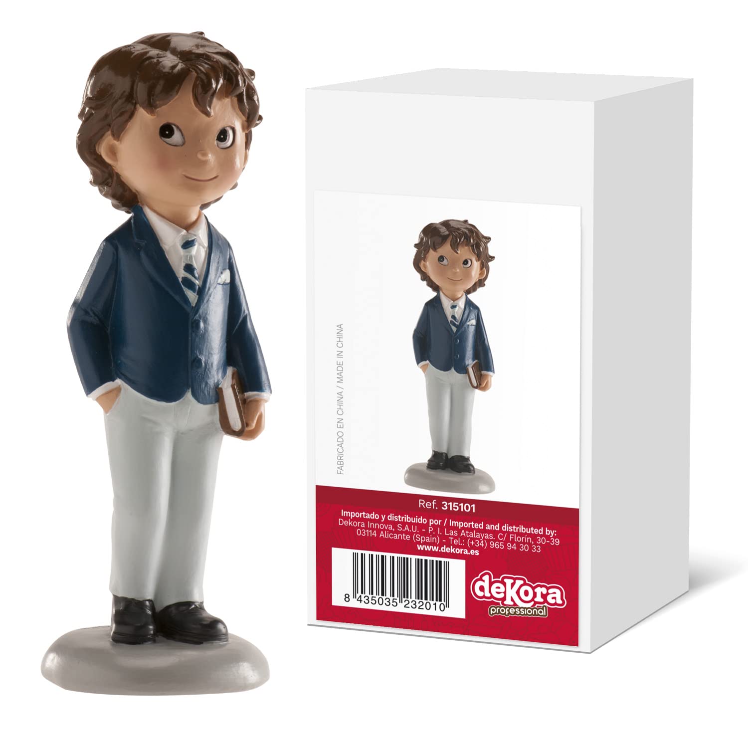 dekora - First Communion Cake Topper Figure Boy, Christening & Celebration Cake Decoration, Multicolor, standard size - Image 3
